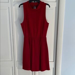 Dina Be Red Damask Midi A-line Sleeveless Cocktail Dress EUC